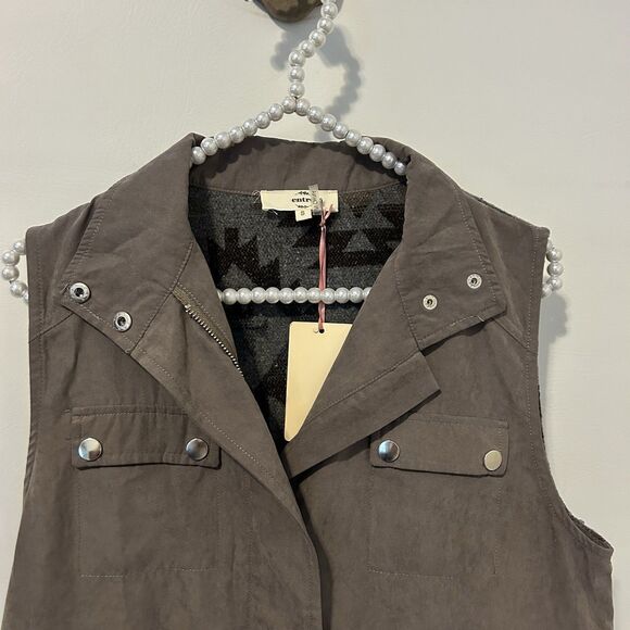 Womens Vest Small Utility Aztec Wool Blend Cowgirl Southwestern 90 Entr Festival - Picture 10 of 12